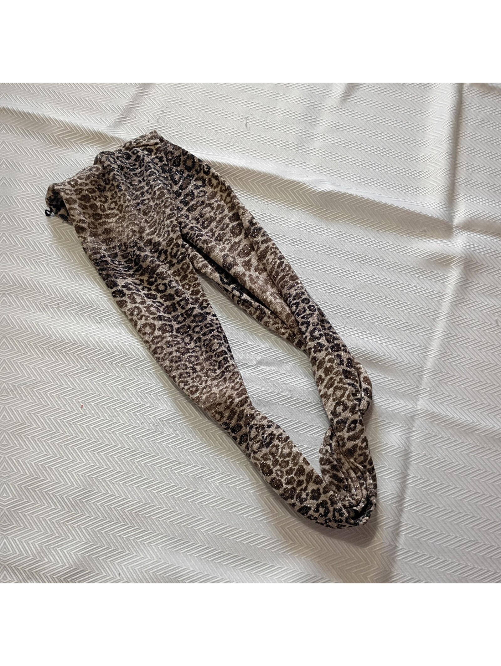 Leopard Print Scarf With Metallic Sheen